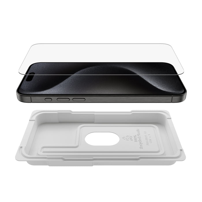 Protector de pantalla UltraGlass 2 con revestimiento antimicrobiano para iPhone 15 Pro Max de Belkin