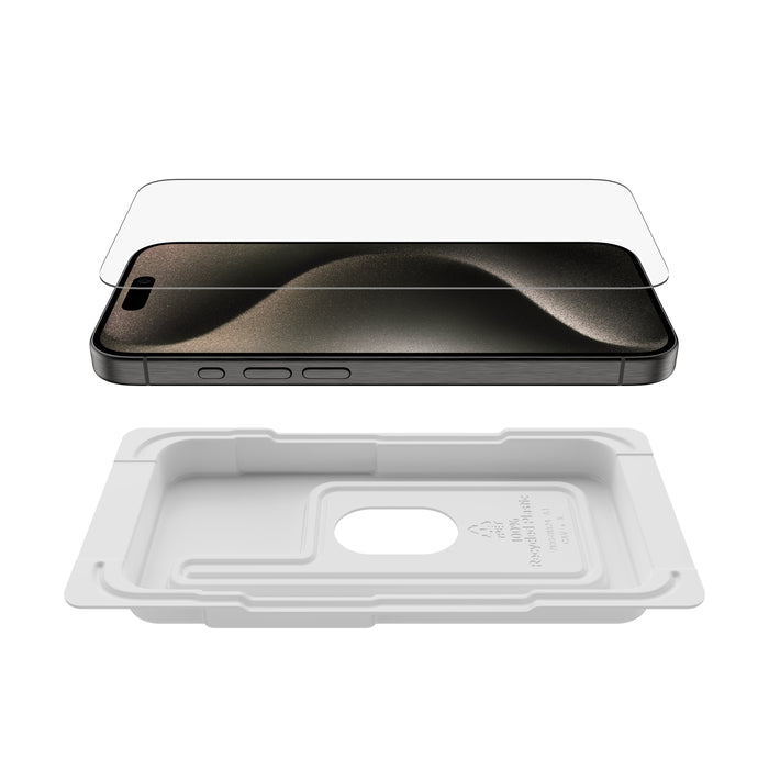 Protector de pantalla UltraGlass 2 con revestimiento antimicrobiano para iPhone 15 Pro de Belkin