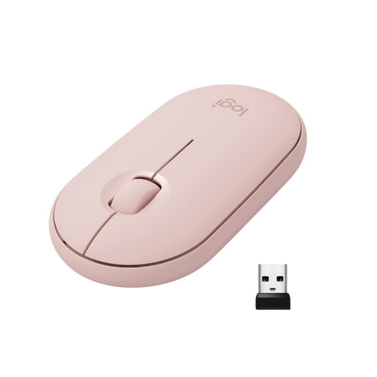 Ratón Bluetooth Pebble M350 de Logitech Rosa - Rossellimac