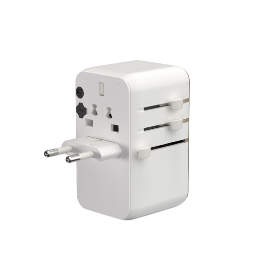 Adaptador de viaje universal T100L 100W USB-C blanco | Adam Elements