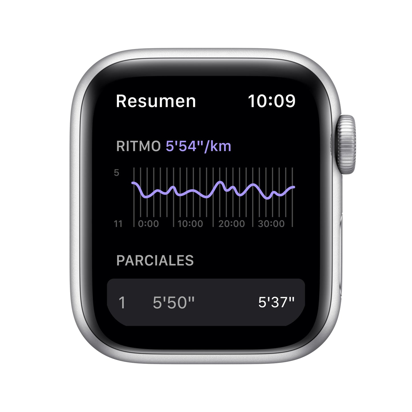 Apple Watch Nike SE (GPS) - Caja de aluminio en plata de 40 mm - Correa Nike Sport platino puro/negra - Talla única