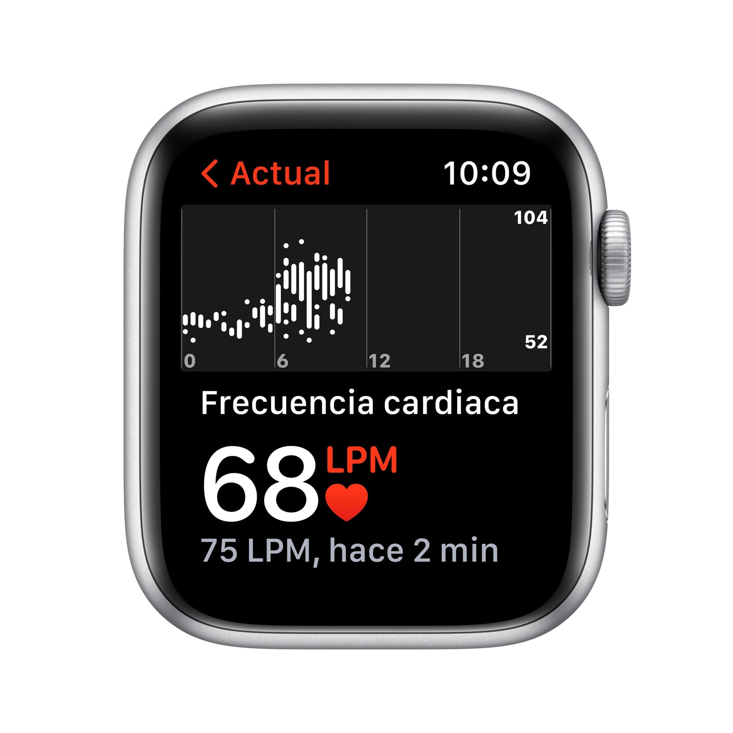 Apple Watch Nike SE (GPS) - Caja de aluminio en plata de 44 mm - Correa Nike Sport platino puro/negra - Talla única
