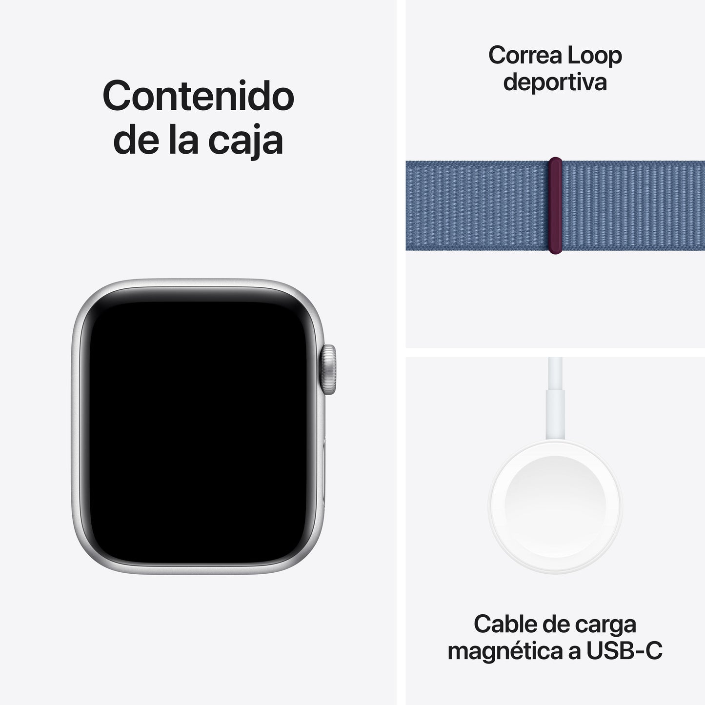 Apple Watch SE (GPS + Cellular) - Caja de aluminio en plata de 44 mm - Correa Loop deportiva azul invierno