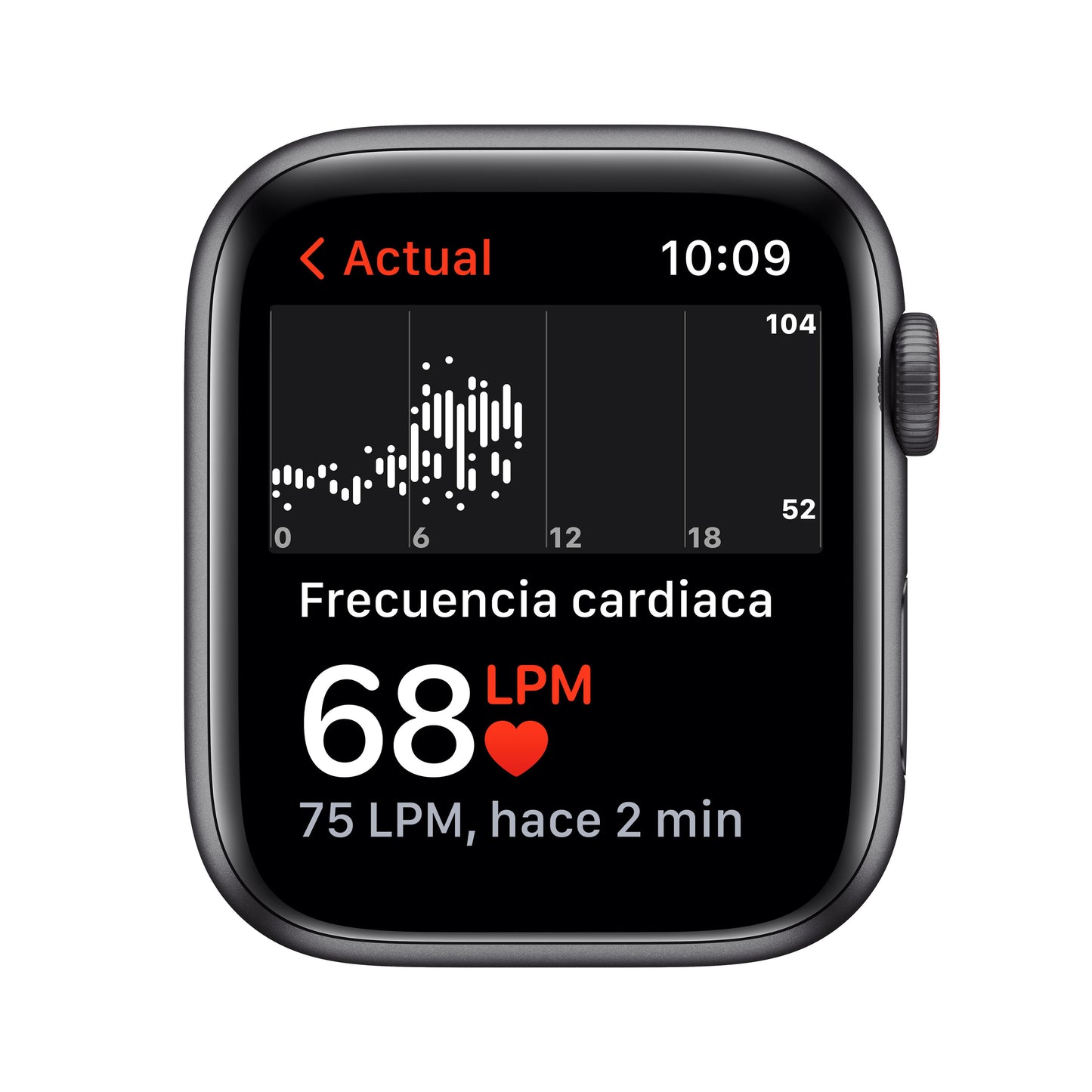 Apple Watch SE (GPS + Cellular) - Caja de aluminio en gris espacial de 44 mm - Correa deportiva en color medianoche - Talla única