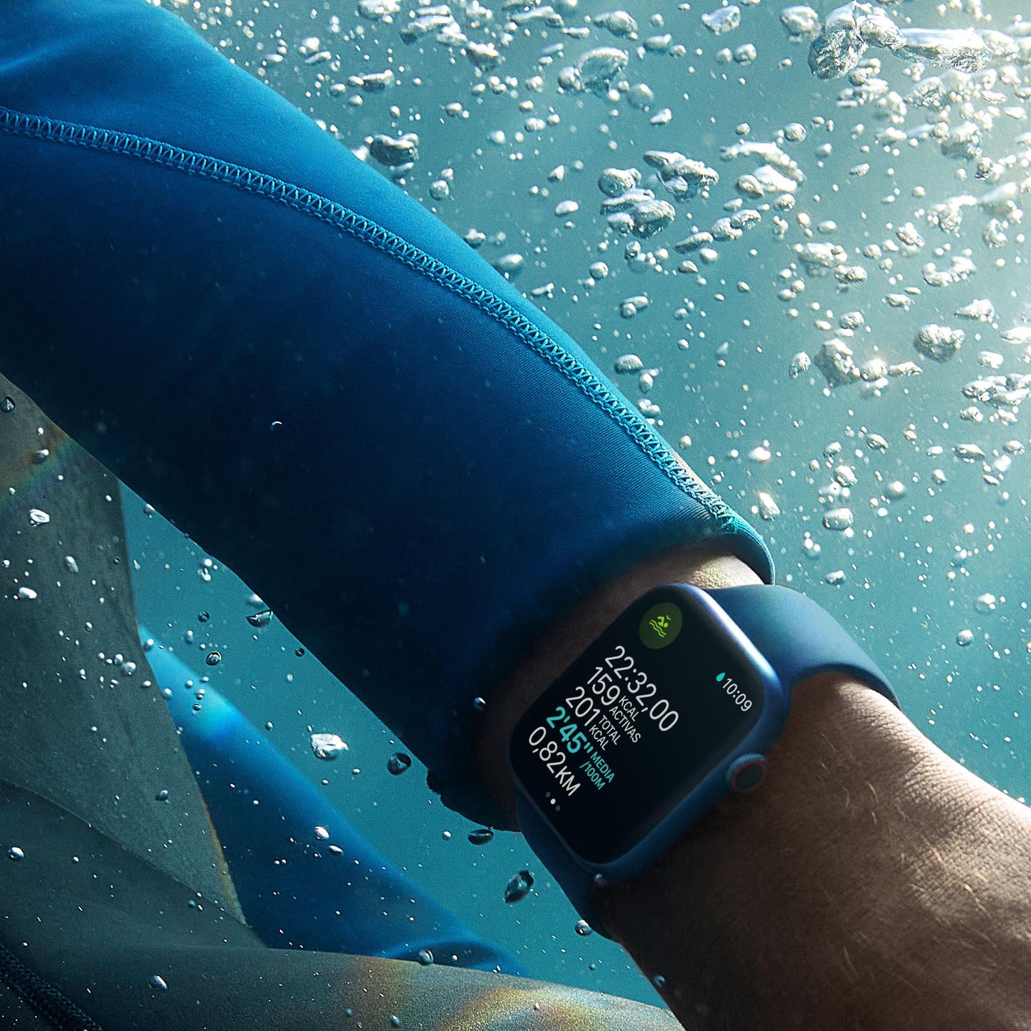 Apple Watch Nike Series 7 (GPS) - Caja de aluminio en color medianoche de 45 mm - Correa Nike Sport antracita/negra - Talla única