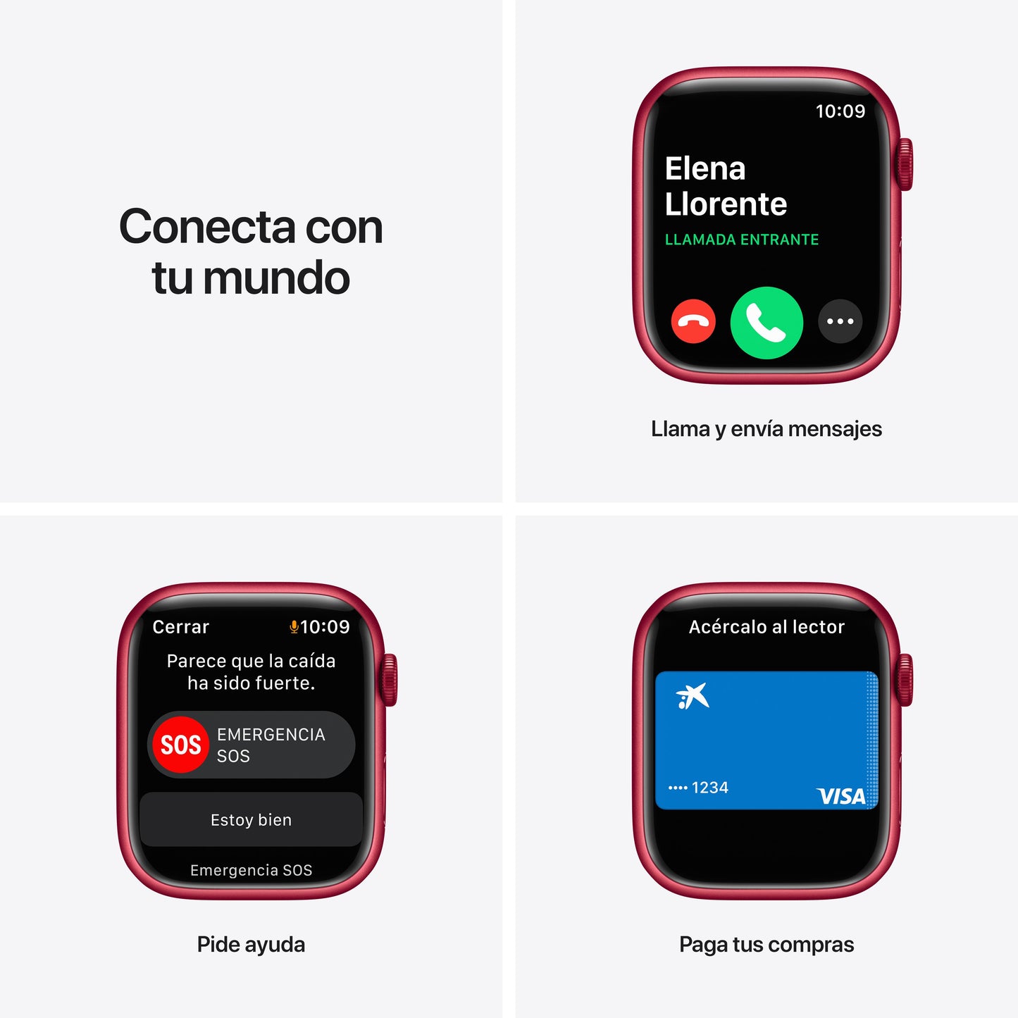 Apple Watch Series 7 (GPS) - Caja de aluminio (PRODUCT)RED de 45 mm - Correa deportiva (PRODUCT)RED - Talla única