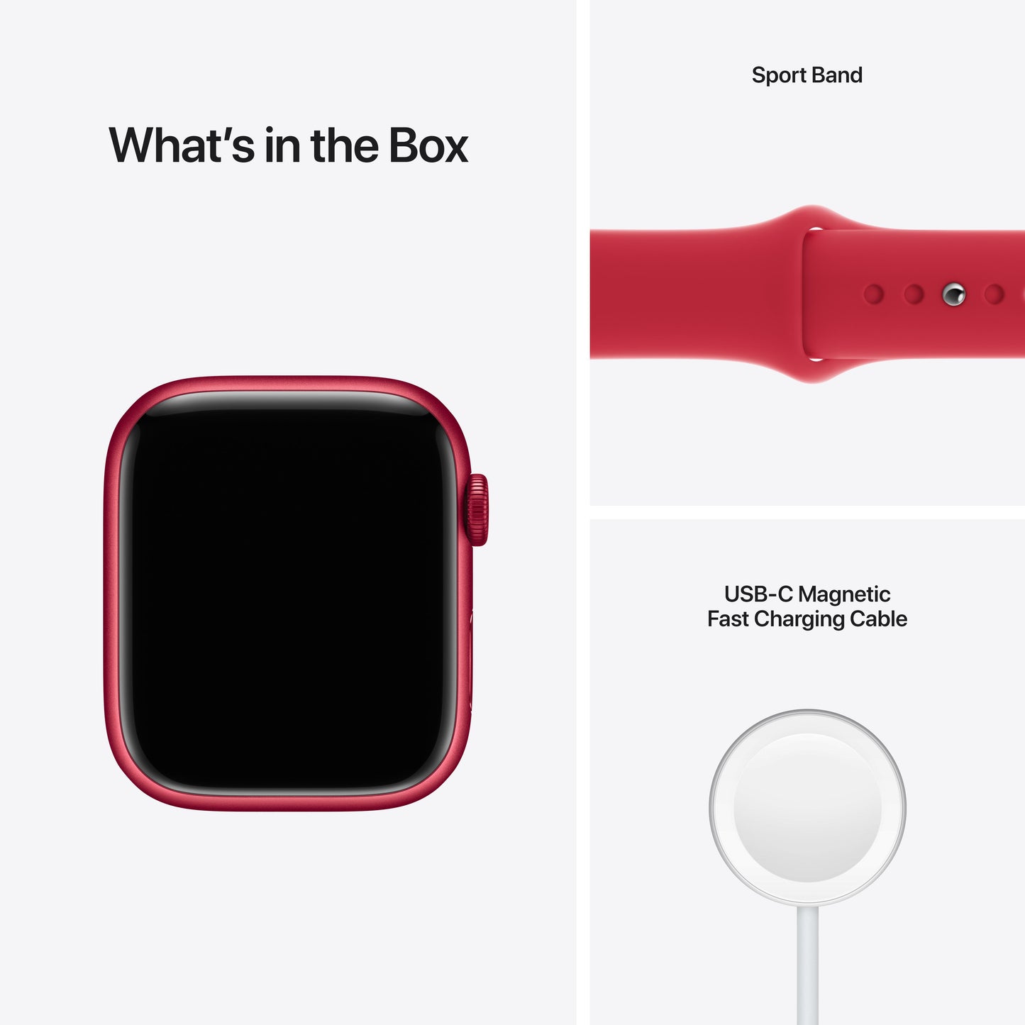 Apple Watch Series 7 (GPS) - Caja de aluminio (PRODUCT)RED de 45 mm - Correa deportiva (PRODUCT)RED - Talla única
