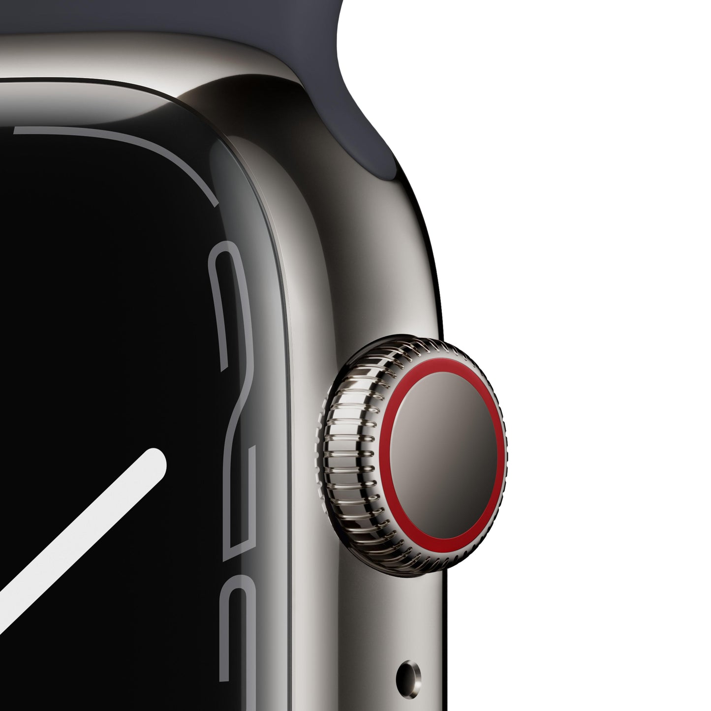 Apple Watch Series 7 (GPS + Cellular) - Caja de acero inoxidable en grafito de 45 mm - Correa deportiva en color medianoche - Talla única