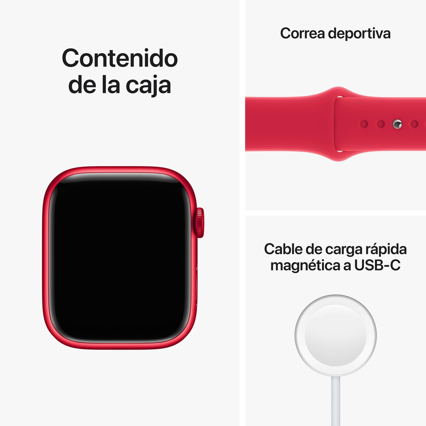 Apple Watch Series 8 (GPS) - Caja de aluminio (PRODUCT)RED de 45 mm - Correa deportiva (PRODUCT)RED - Talla única
