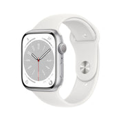Apple Watch Series 8 (GPS) - Caja de aluminio en plata de 45 mm - Correa deportiva blanca - Talla única