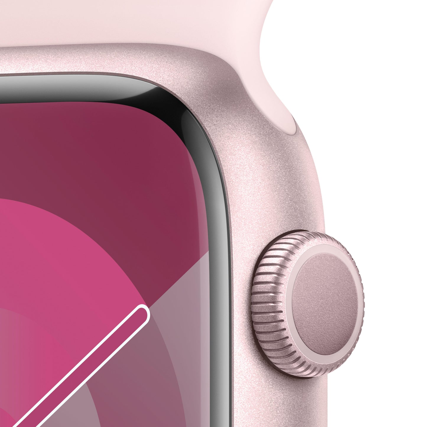 Apple Watch Series 9 (GPS) - Caja de aluminio en rosa de 45 mm - Correa deportiva rosa claro - Talla S/M