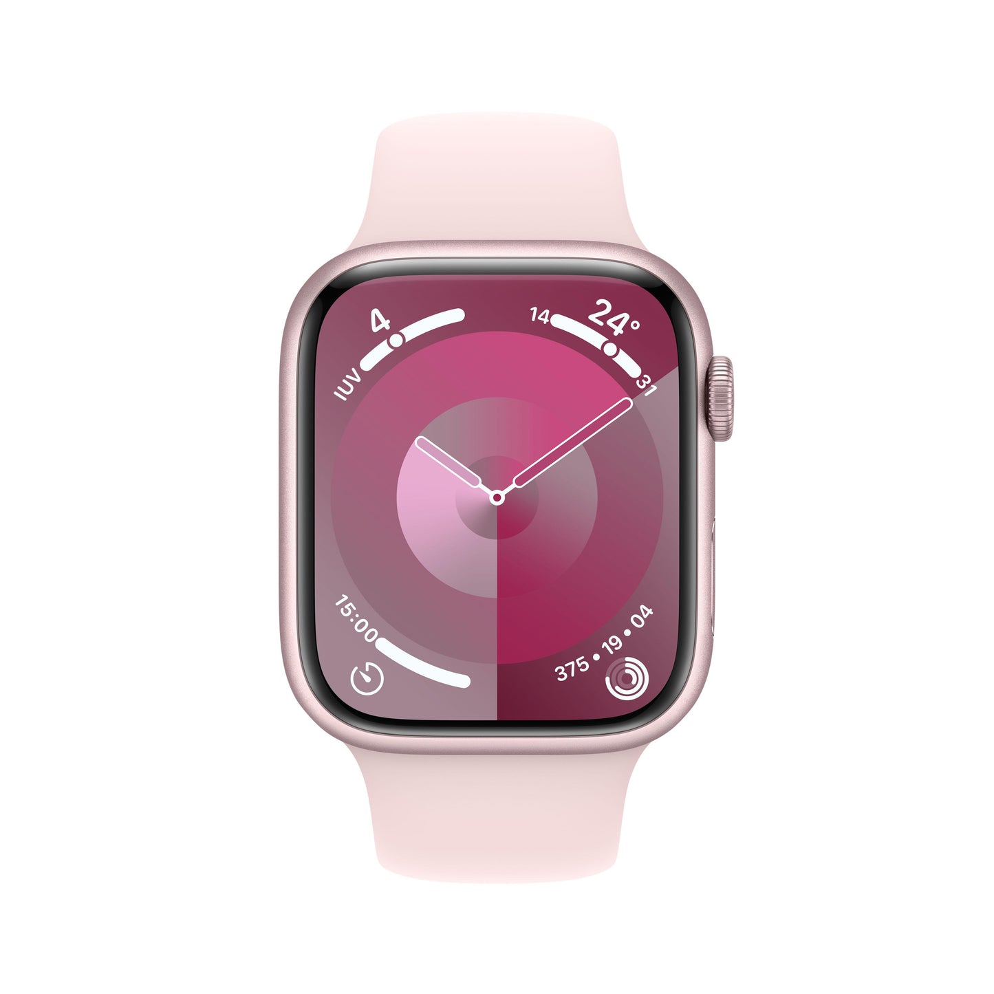Apple Watch Series 9 (GPS + Cellular) - Caja de aluminio en rosa de 45 mm - Correa deportiva rosa claro - Talla M/L
