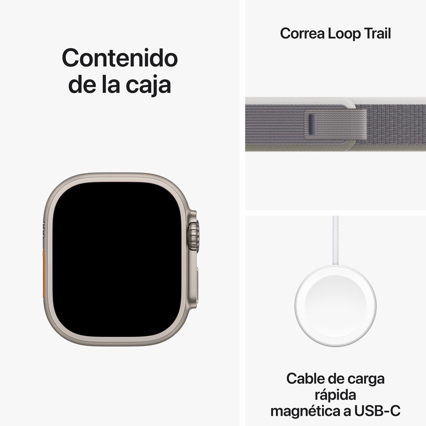 Apple Watch Ultra 2 (GPS + Cellular) - Caja de titanio de 49 mm - Correa Loop Trail verde/gris - Talla S/M