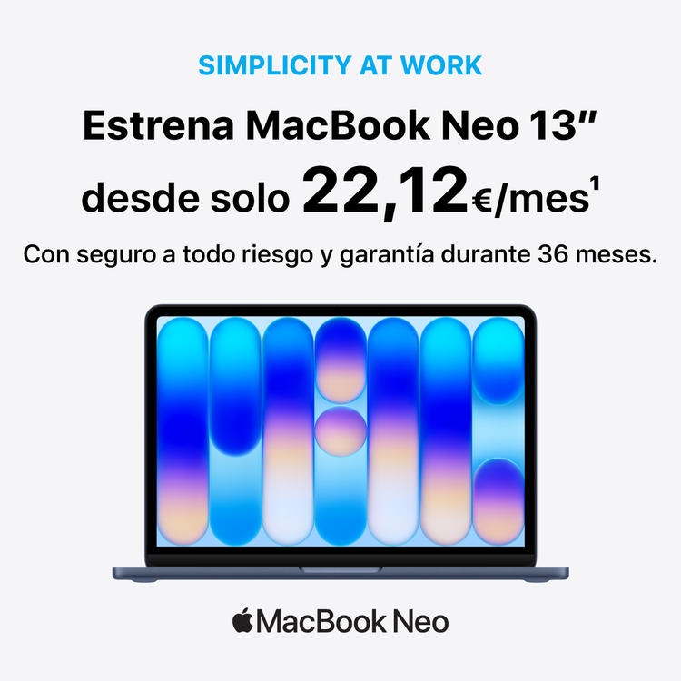 MacBook Neo de 13 pulgadas en renting para empresas y autónomos
