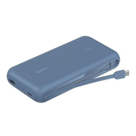 Batería externa 20K BoostCharge cable integrado USB-C de 30w Azul | Belkin