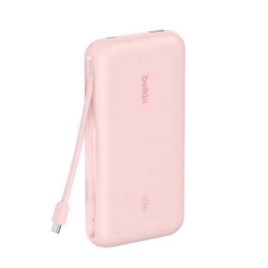 Batería externa 20K BoostCharge cable integrado USB-C de 30w Rosa | Belkin