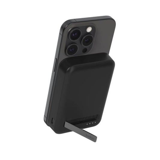 Batería externa inalámbrica magnética 10000 mAh con soporte (15W) negro | Belkin