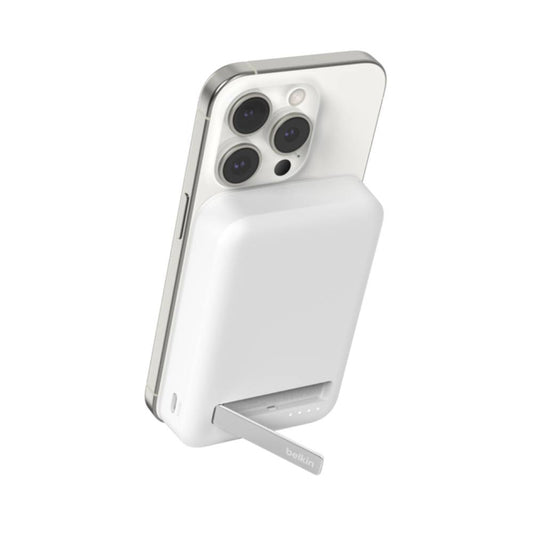 Batería externa inalámbrica magnética de 10000 mAh con soporte (15W) blanco | Belkin