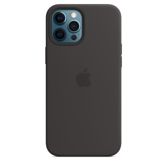 Funda de silicona con MagSafe para el iPhone 12 Pro Max, Negro - Rossellimac