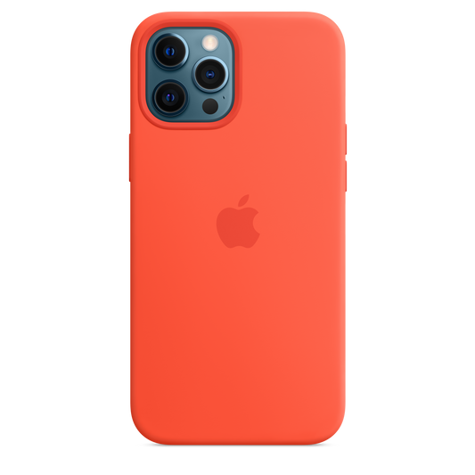 Funda de silicona con MagSafe para el iPhone 12 Pro Max, Naranja eléctrico - Rossellimac