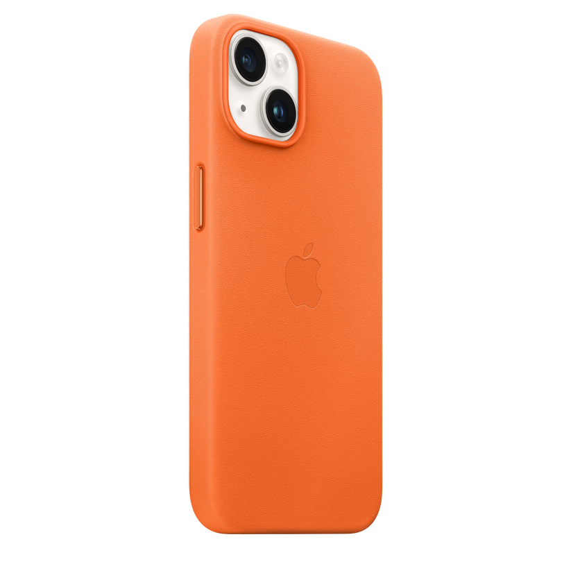 Funda de piel con MagSafe para el iPhone 14 - Naranja - Rossellimac
