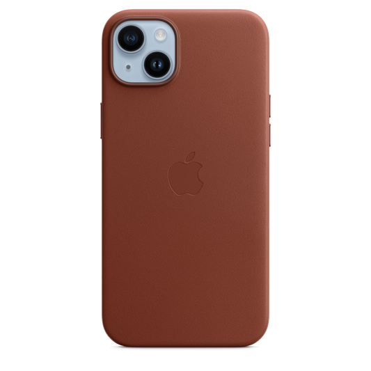 Funda de piel con MagSafe para el iPhone 14 Plus - Ocre oscuro - Rossellimac