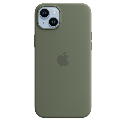 Funda de silicona con MagSafe para el iPhone 14 Plus - Verde oliva - Rossellimac