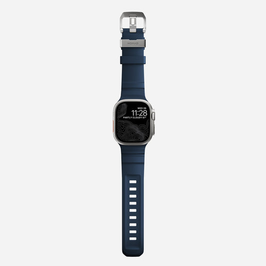 Correa Rocky Point Band para Apple Watch 46/49mm azul / hebilla natural | Nomad