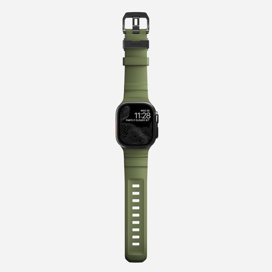 Correa Rocky Point Band para Apple Watch 46/49mm verde / hebilla negra | Nomad
