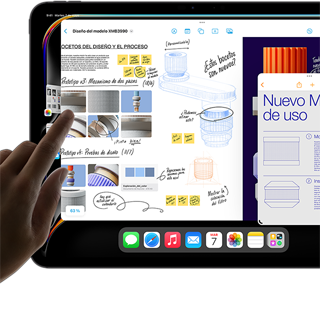 Vista del modo multitarea de iPadOS en un iPad Pro con varias apps abiertas al mismo tiempo.