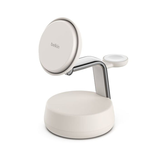 Soporte de carga inalámbrica 3 en 1 UltraCharge Pro Qi2 25W Beige | Belkin
