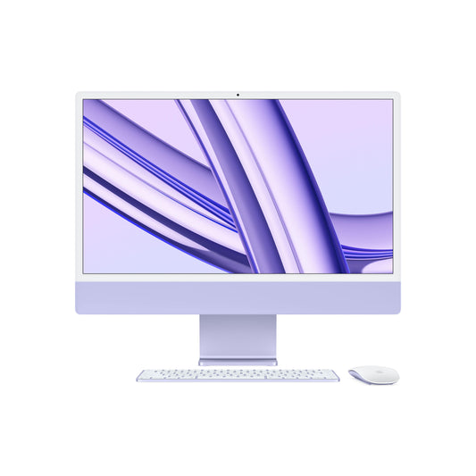 iMac con pantalla Retina 4,5K de 24 pulgadas: Chip M3 de Apple con CPU de ocho núcleos y GPU de diez núcleos, 256 GB SSD - Púrpura