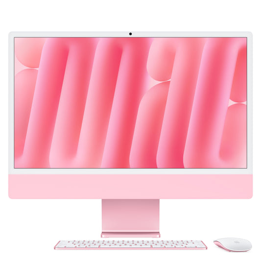 iMac con pantalla Retina 4,5K de 24 pulgadas: Chip M4 de Apple con CPU de 10 núcleos y GPU de 10 núcleos, 16 GB RAM, 256 GB SSD, Vidrio estándar, Gigabit Ethernet, Magic Keyboard con Touch ID y teclado numérico - Rosa