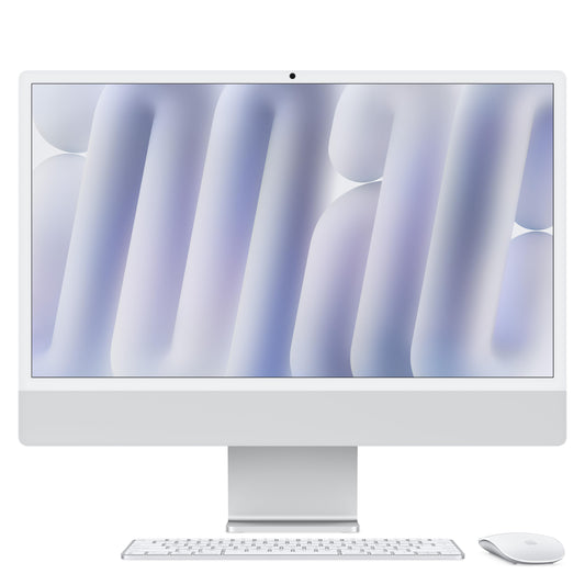 iMac con pantalla Retina 4,5K de 24 pulgadas: Chip M4 de Apple con CPU de 8 núcleos y GPU de 8 núcleos, 16 GB RAM, 256 GB SSD, Vidrio estándar, Sin Ethernet, Teclado Magic Keyboard - Plata