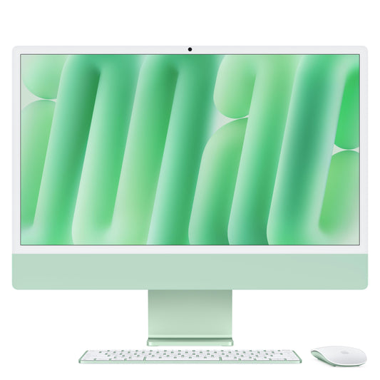 iMac con pantalla Retina 4,5K de 24 pulgadas: Chip M4 de Apple con CPU de 10 núcleos y GPU de 10 núcleos, 16 GB RAM, 512 GB SSD , Vidrio estándar, Gigabit Ethernet, Teclado Magic Keyboard con Touch ID - Verde