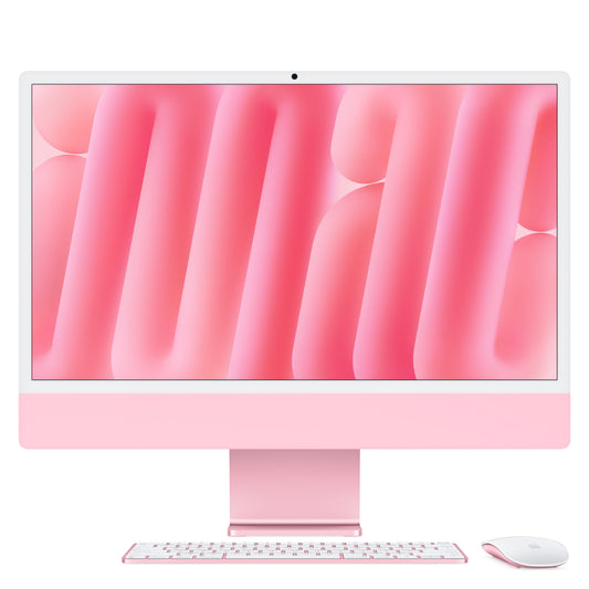iMac con pantalla Retina 4,5K de 24 pulgadas: Chip M4 de Apple con CPU de 10 núcleos y GPU de 10 núcleos, 16 GB RAM, 512 GB SSD, Vidrio estándar, Gigabit Ethernet, Magic Keyboard con Touch ID y teclado numérico - Rosa