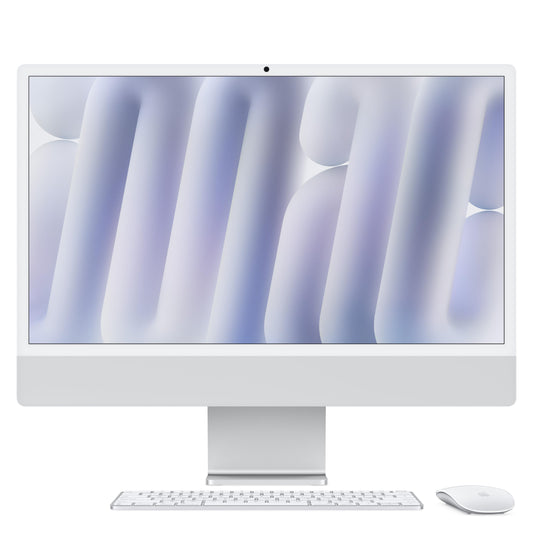 iMac con pantalla Retina 4,5K de 24 pulgadas: Chip M4 de Apple con CPU de 10 núcleos y GPU de 10 núcleos, 16 GB RAM, 2 TB SSD, Vidrio estándar, Gigabit Ethernet, Magic Keyboard con Touch ID y teclado numérico - Plata