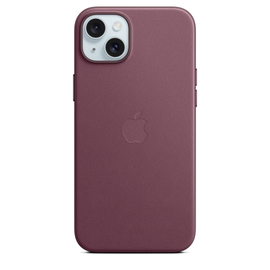 Funda de trenzado fino con MagSafe para el iPhone 15 Plus - Rojo mora - Rossellimac