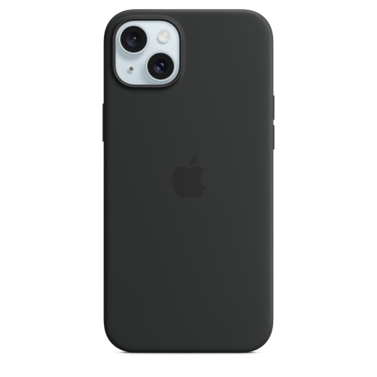 Funda de silicona con MagSafe para el iPhone 15 Plus - Negro
