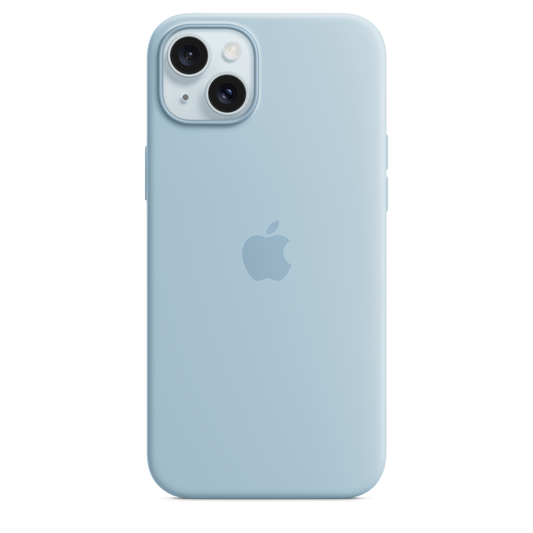 Funda de silicona con MagSafe para el iPhone 15 Plus - Azul claro