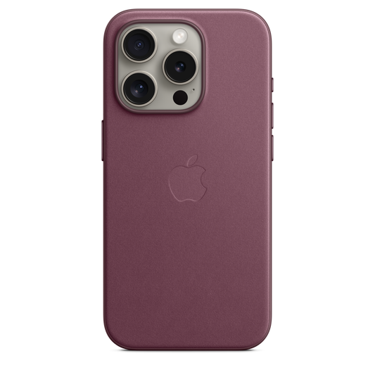 Funda de trenzado fino con MagSafe para el iPhone 15 Pro - Rojo mora