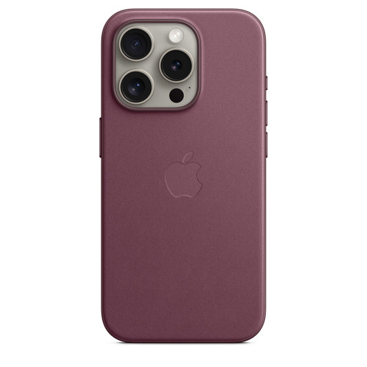 Funda de trenzado fino con MagSafe para el iPhone 15 Pro - Rojo mora - Rossellimac