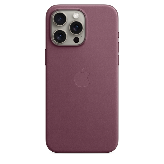 Funda de trenzado fino con MagSafe para el iPhone 15 Pro Max - Rojo mora - Rossellimac