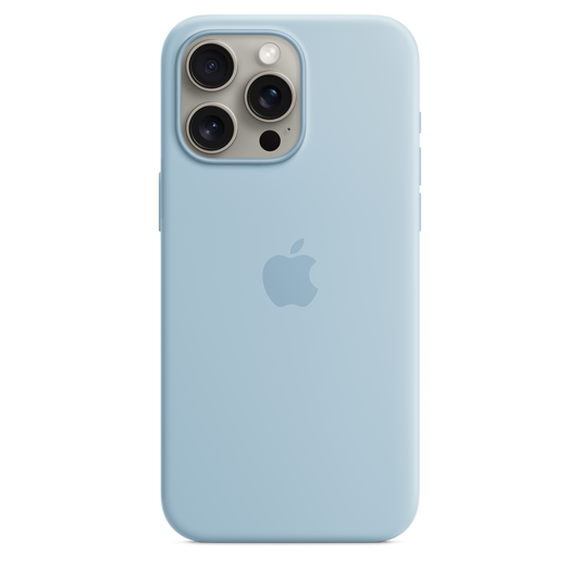 Funda de silicona con MagSafe para el iPhone 15 Pro Max - Azul claro