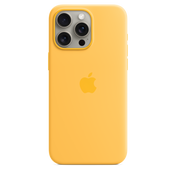 Funda de silicona con MagSafe para el iPhone 15 Pro Max - Amarillo solar