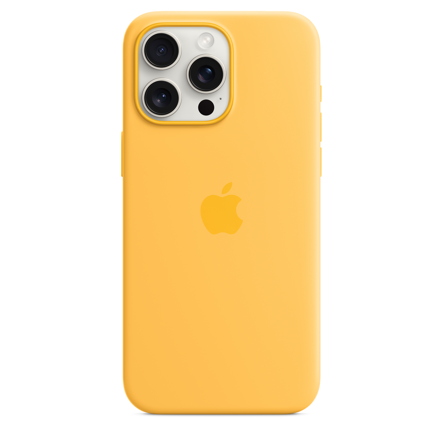 Funda de silicona con MagSafe para el iPhone 15 Pro Max - Amarillo solar