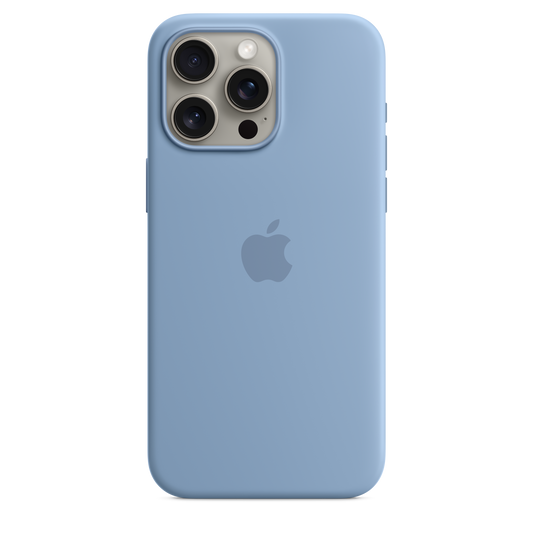 Funda de silicona con MagSafe para el iPhone 15 Pro Max - Azul invierno