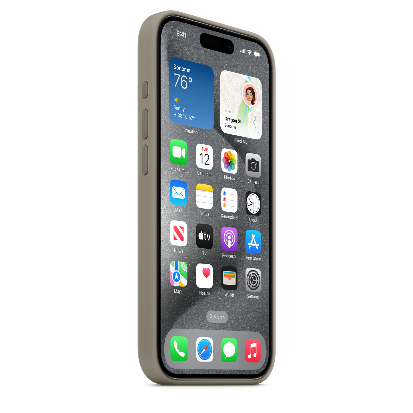 Funda de silicona con MagSafe para el iPhone 15 Pro -  Arcilla