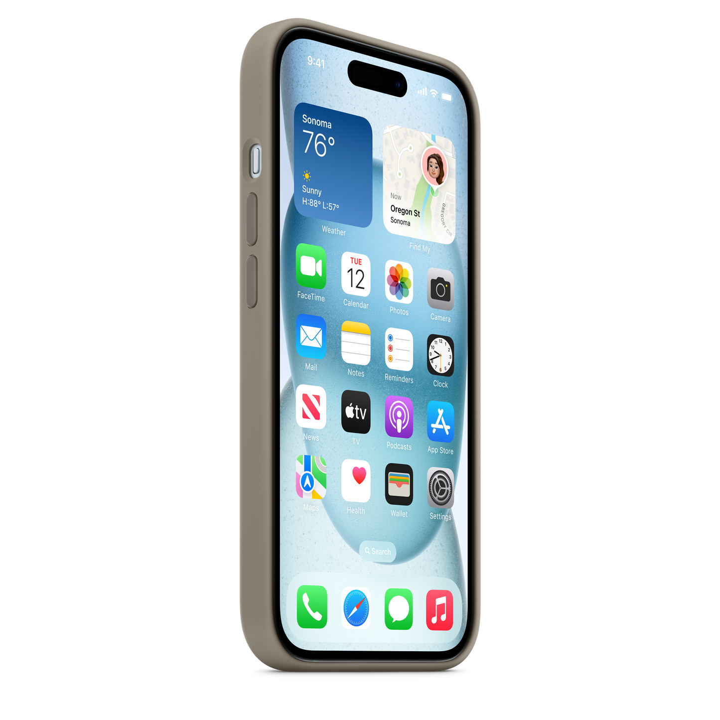 Funda de silicona con MagSafe para el iPhone 15 - Arcilla