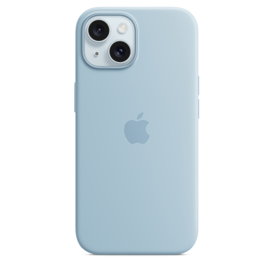 Funda de silicona con MagSafe para el iPhone 15 - Azul claro